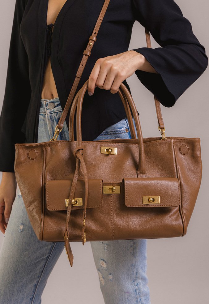 ビーナス Bolsa Tote Bethany Média Marrom | Vicenza