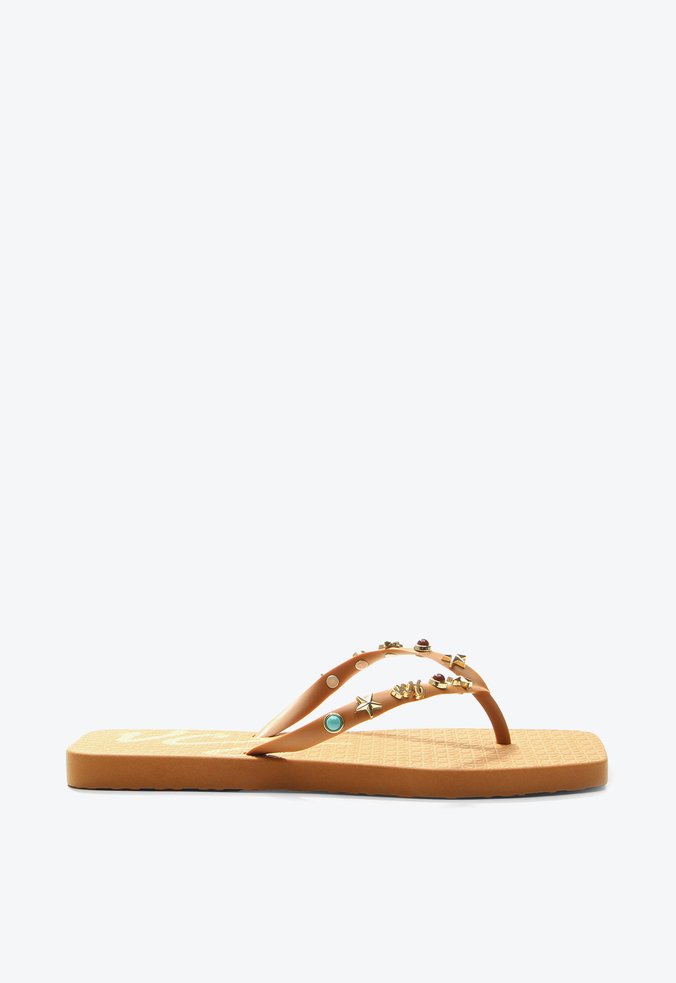Chinelo Flip Flop Marrom Estrela
