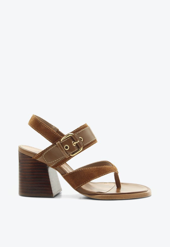 Sandália Cardigan Marrom Camurça