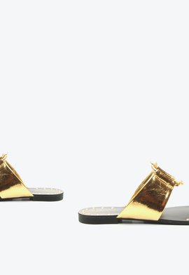 ミルクザノッティ　GOLD PLATE FLAT SANDAL 37DBR Flat Janet Dourado | Vicenza