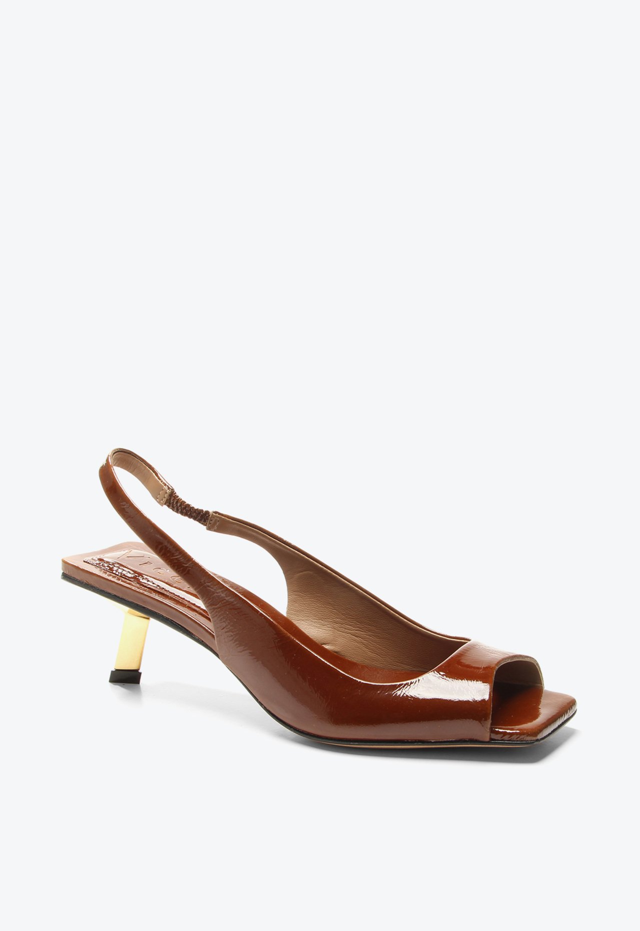 Slingback Peep Toe Vizela Marrom | Vicenza