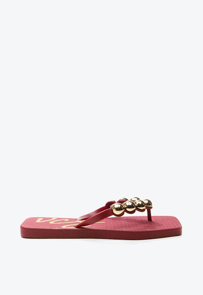 Flat Chinelo Flip Flops Vermelho