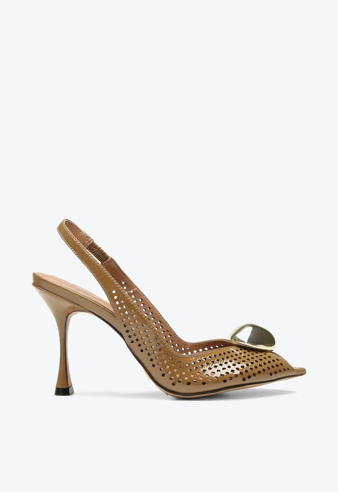 Slingback Peep Toe Toscana Caramelo