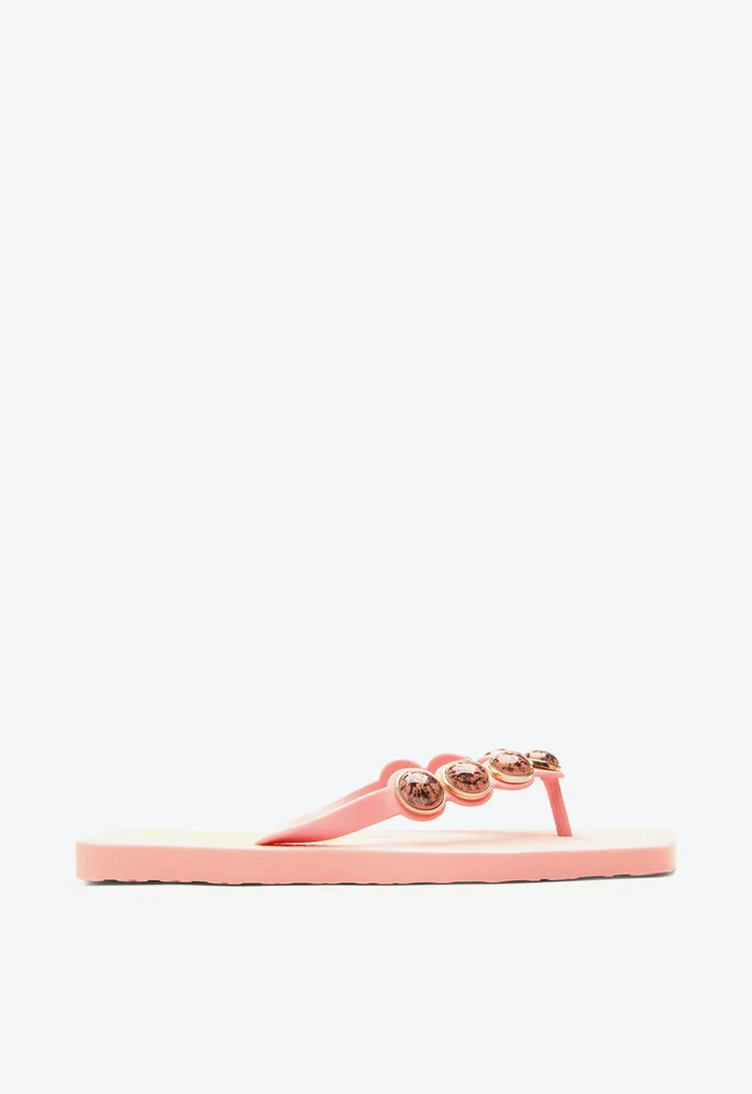 Flat Chinelo Flip Flops Rosa Marble